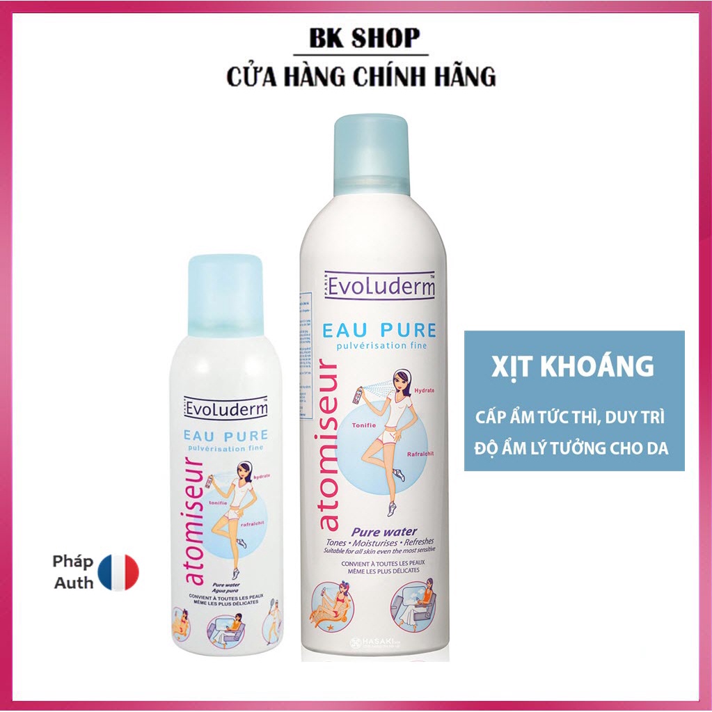 [Date 2024] Xịt khoáng cấp ẩm làm dịu da Evoluderm 150ml, 400ml chính hãng