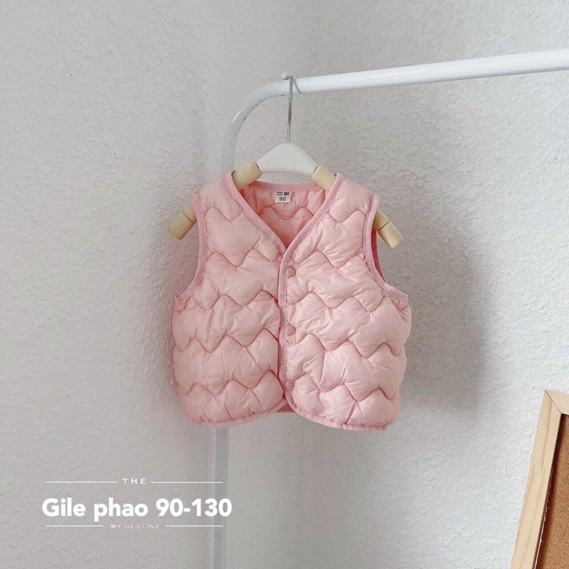 Áo gile phao trần ziczac cho bé