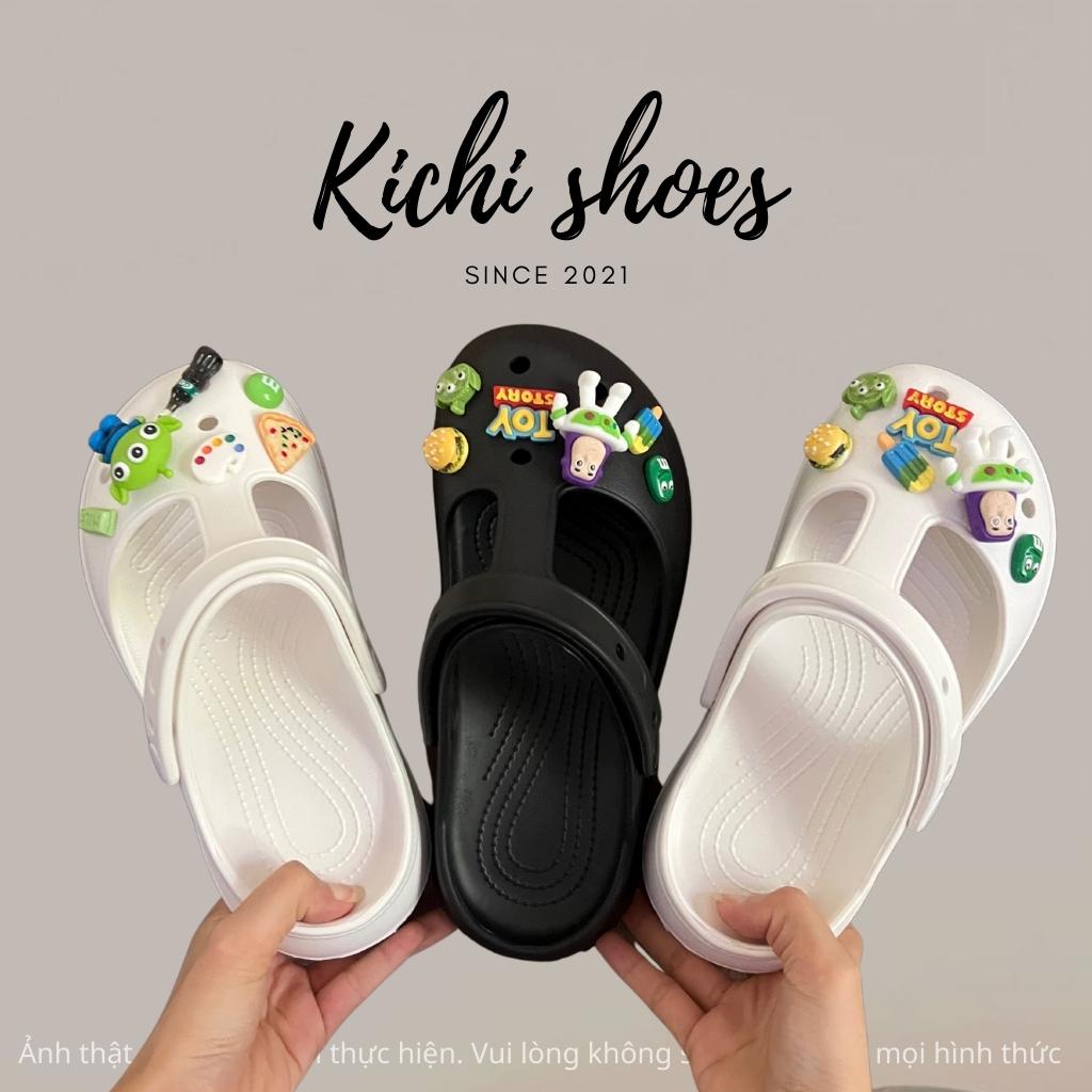 Dép crocs búp bê nữ quai ngang đế cao phụ kiện Toy Storys Kaws phong cách ulzzang - Kichi Shoes