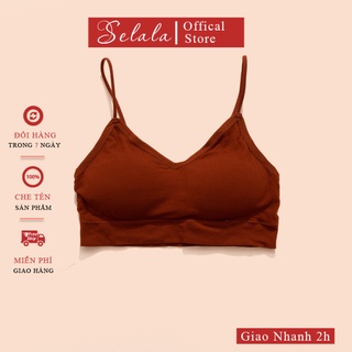 Áo Bra Selala 2 Dây Gân Tăm Cổ V Sexy Vải Mềm Thoải Mái BR25