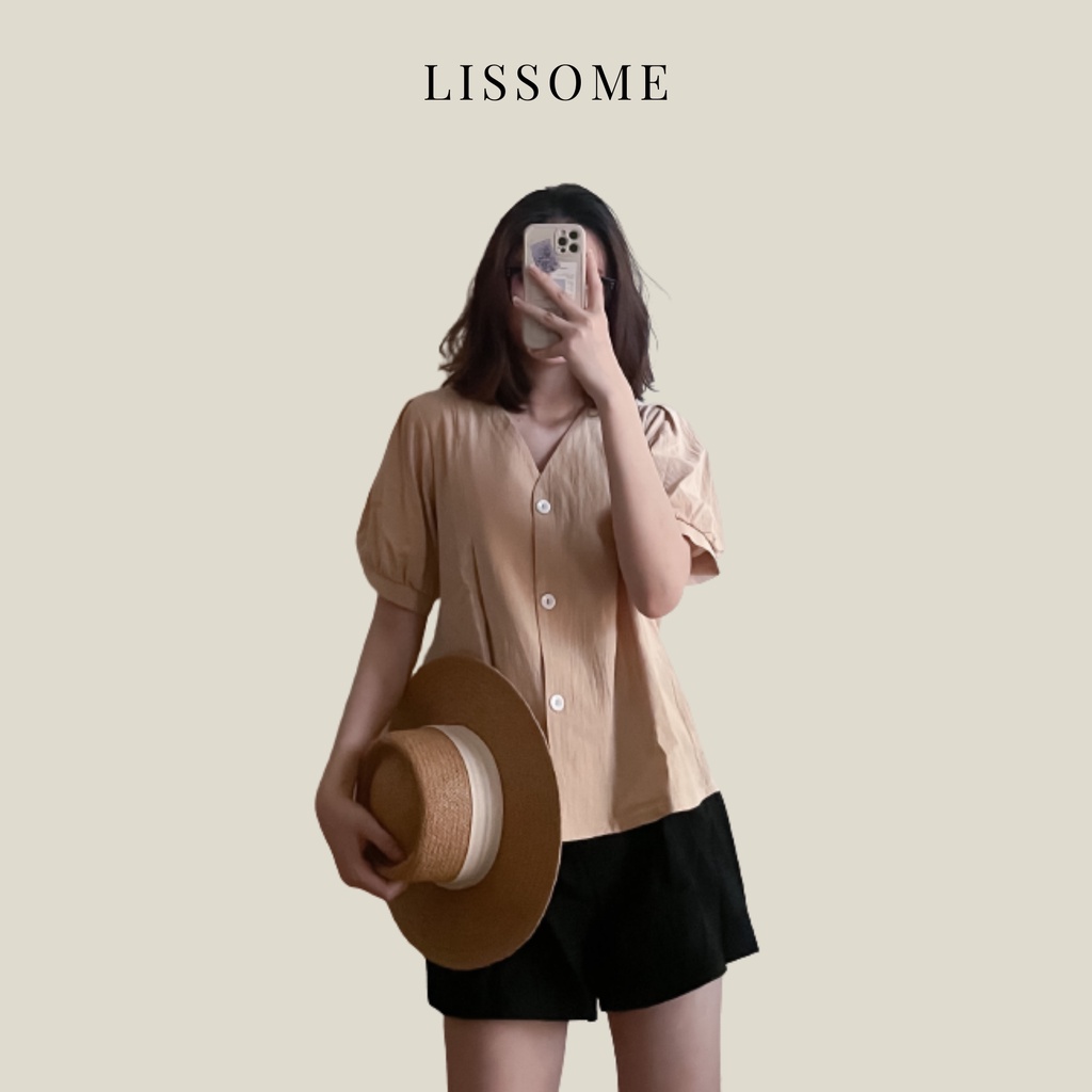 Áo sơ mi cổ V 3 khuy tay ngắn SH0002-LISSOME