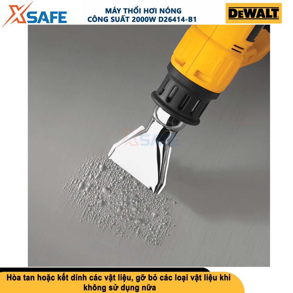 Máy thổi hơi nóng DEWALT D26414-B1 2000W máy thổi hơi nóng màn hình LCD hiển thị nhiệt độ, nút điều chỉnh nhiệt 50-600°C