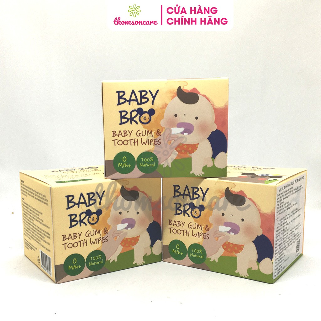 Gạc rơ lưỡi Baby Bro - Nhập khẩu Hàn Quốc - Baby Pro vệ sinh răng miệng cho bé