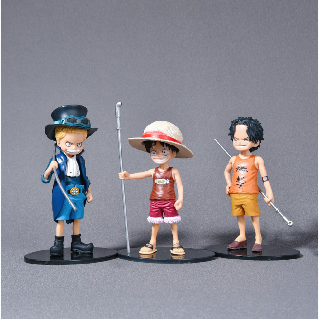 (Sẵn VN) Bộ 5 mô hình nhân vật thủa nhỏ One piece : Luffy, Ace , Sabo , Sanji, Zoro- 13.5cm - Truy tìm kho báu hải tặc