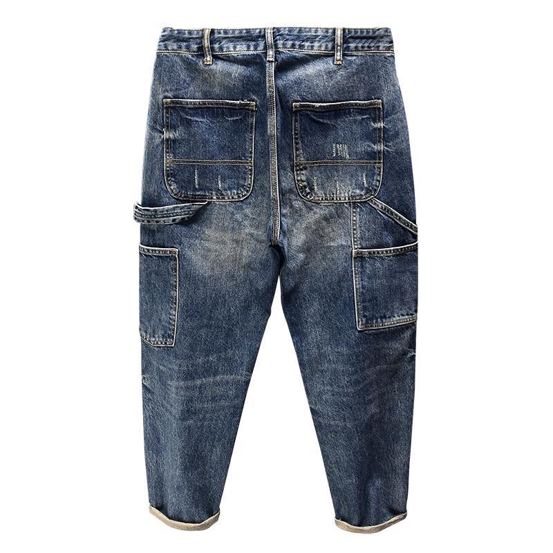 Quần Jean Dài Dáng Rộng Kiểu Retro Thiết Kế Trẻ Trung Cho Nam