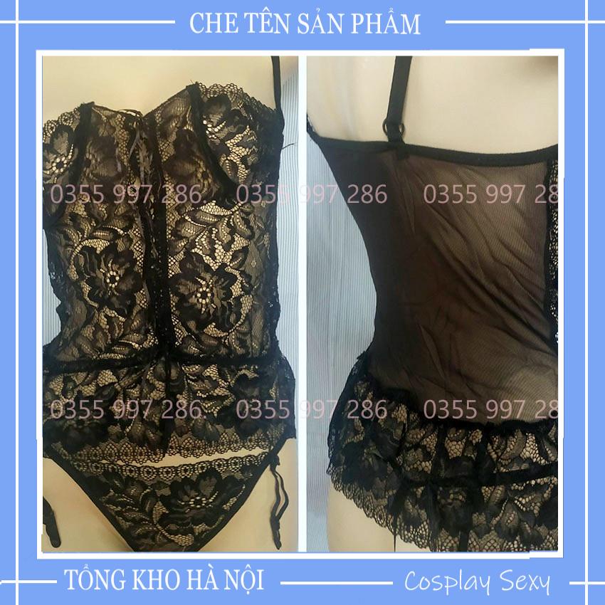 Bộ Đồ Ngủ Sexy Bodysuit Ren Xuyên Thấu Bó Sát - Số đo Manocanh của shop: 84-60-90 - Garter Corset Mã GC001 TKVN | BigBuy360 - bigbuy360.vn