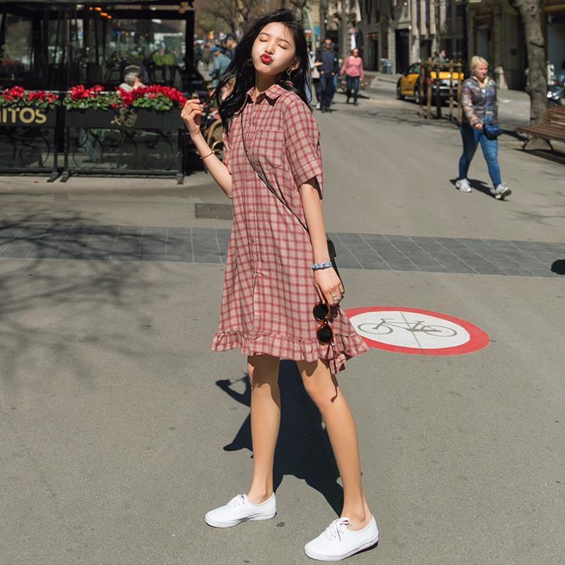 Đầm Sơ Mi Sọc Ca Rô Dáng Chữ A Plus Size Thời Trang Sành Điệu