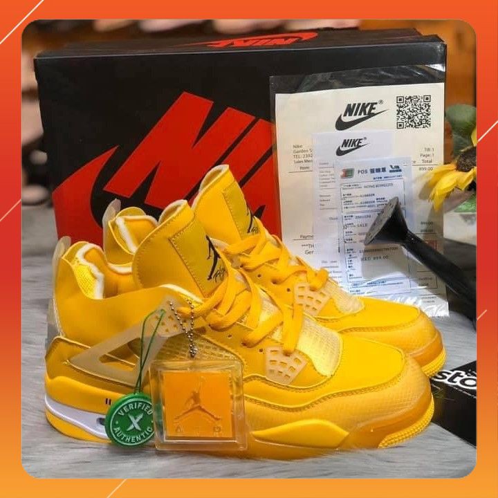 Giày Nike Air Jordan 4 Off White Gold 👟 FREE SHIP, BAO ĐỔI SIZE 👟 Giày Sneaker Nam Nữ, Giày Thể Thao Cao Cấp, Giày Nam