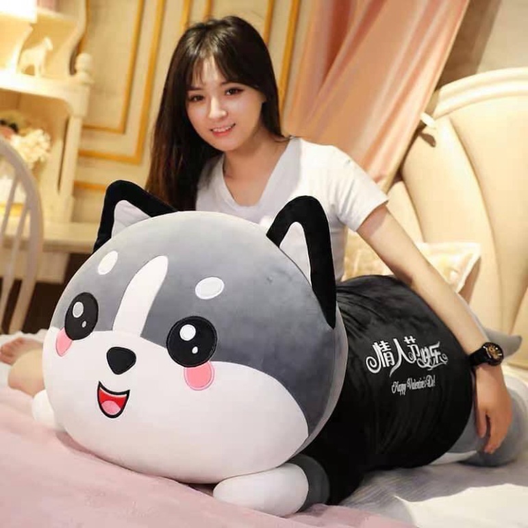 Mèo Bông Husky Siêu To Khổng Lồ, Siêu Dễ Thương Gấu Bông Dễ Thương Babi Mama G32