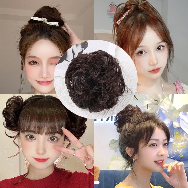 Tóc Giả Bồng Bềnh Màu Nâu Tự Nhiên Xinh Xắn Cho Nữ