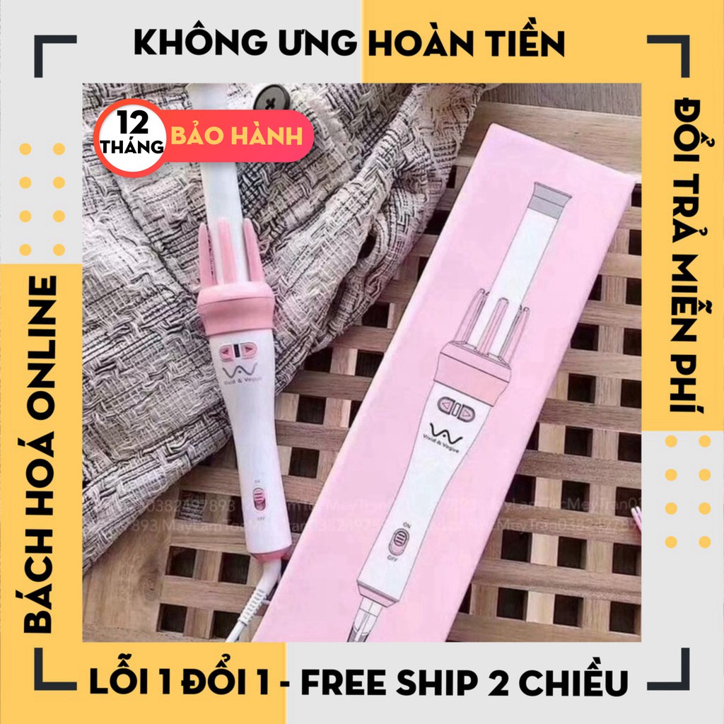 [Hàng Loại 1] Lược uốn xoăn cao cấp, máy uốn xoăn xoay tự động 360 độ đa năng