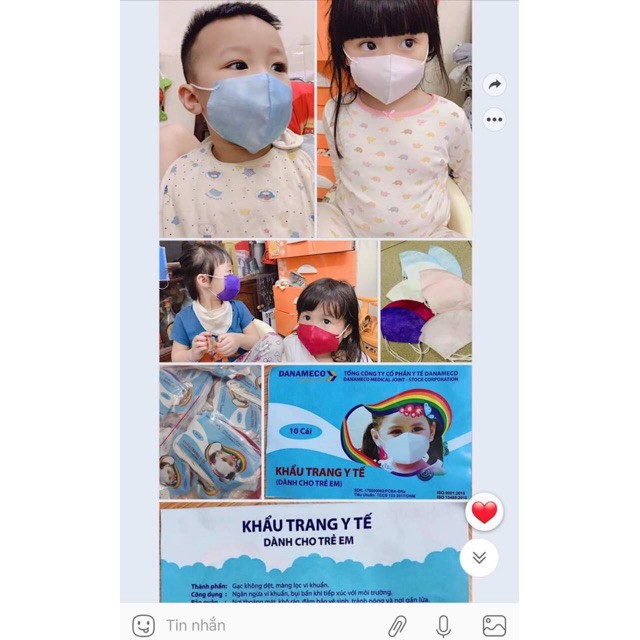 Combo 3 Set Khẩu trang y tế Danameco cho bé (>=4month)