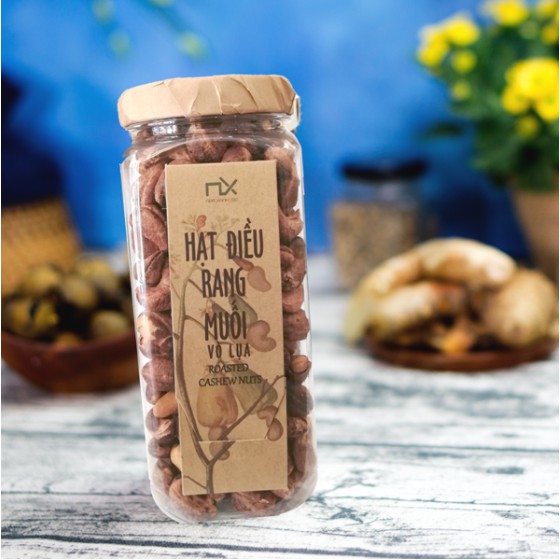 Hạt Điều Rang Muối Vỏ Lụa Salted Cashew Nuts With Skin Nam Xanh