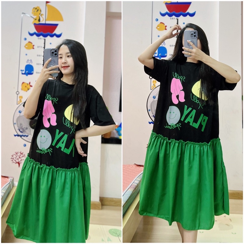 VÁY SUÔNG PHỐI MÀU