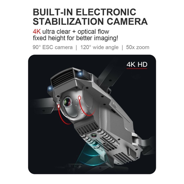 Flycam sg907 camera 4k xoay 90 độ có GPS bay 500m tự bay về & Wifi 5Ghz pin nâng cấp 1600mah