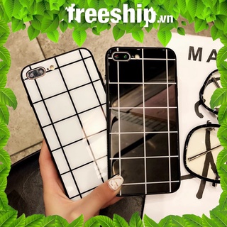 [ IPHONE ] Ốp Lưng Kính Cường Lực Ô vuông - k201