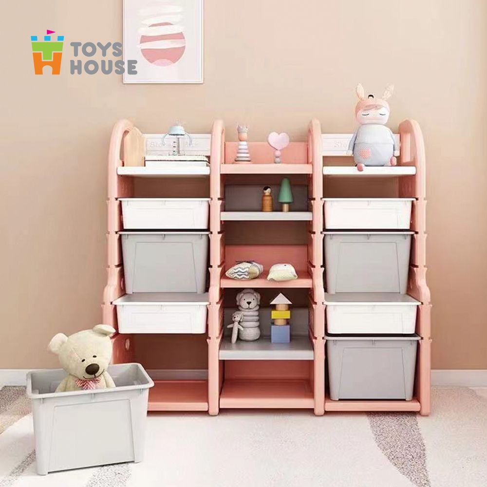 Giá kệ để đồ đa năng như sách vở, trò chơi cho bé  nhựa nguyên sinh cao cấp Toys House WM21E085