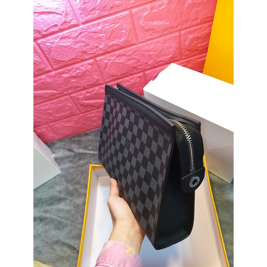 Clutch Thời Trang Unisex hoạt tiết caro 🧡🧡🧡 Freeship