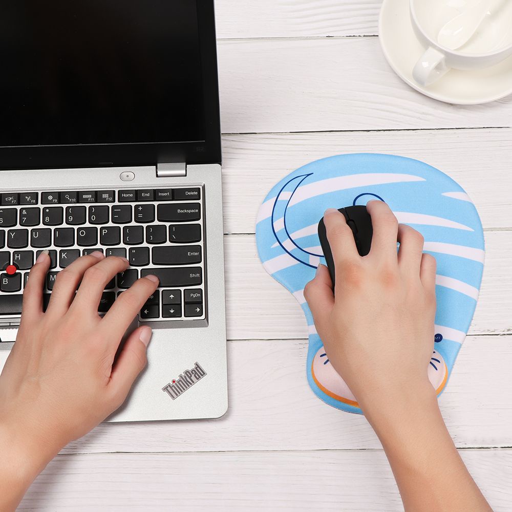 Miếng lót chuột mềm mại chống trượt có đệm cổ tay dày dặn họa tiết hoạt hình dễ thương