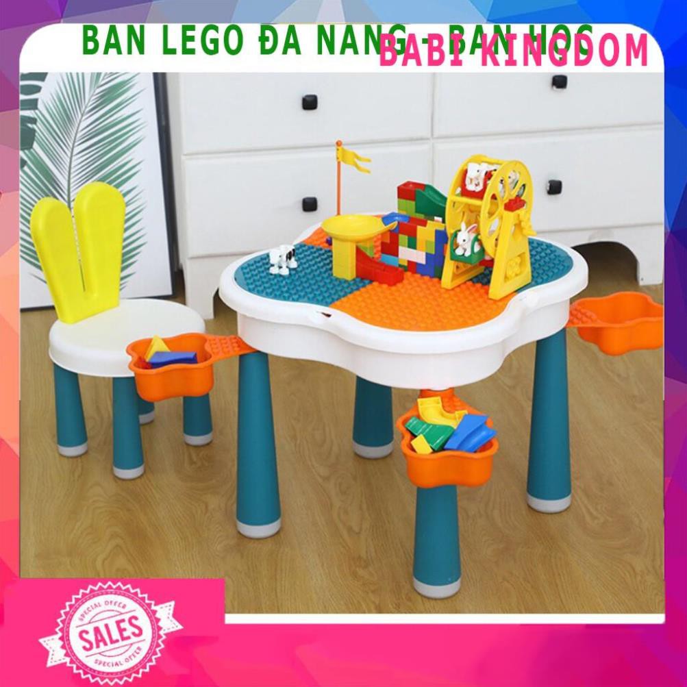 Bộ bàn lego đa năng hoa anh đào, Bàn học cho bé kèm 85 chi tiết Lego