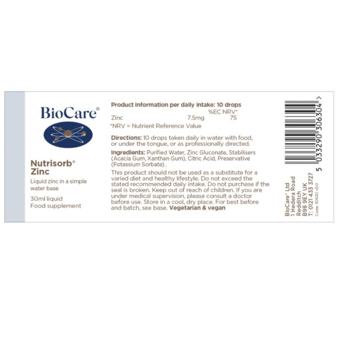 Kẽm giọt Biocare Anh 30ml