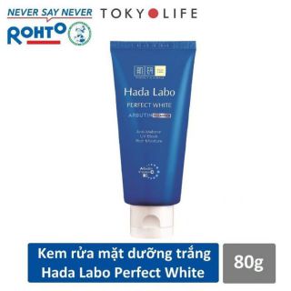 Kem rửa mặt trắng da Hada Labo Perfect White Arbutin Cleanser 80g- 0513928