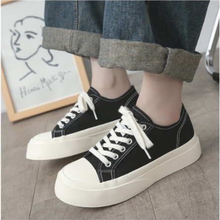 Giày thể thao CV ulzzang nữ đế độn chất vải canvas BASIC 2021