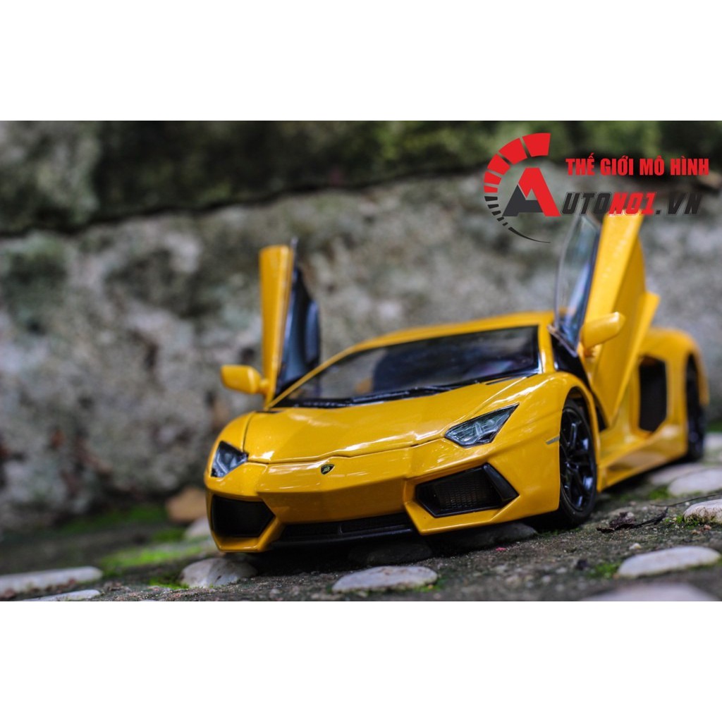 MÔ HÌNH XE LAMBORGHINI AVENTADOR LP700-4 YELLOW 1:24 WELLY 1185