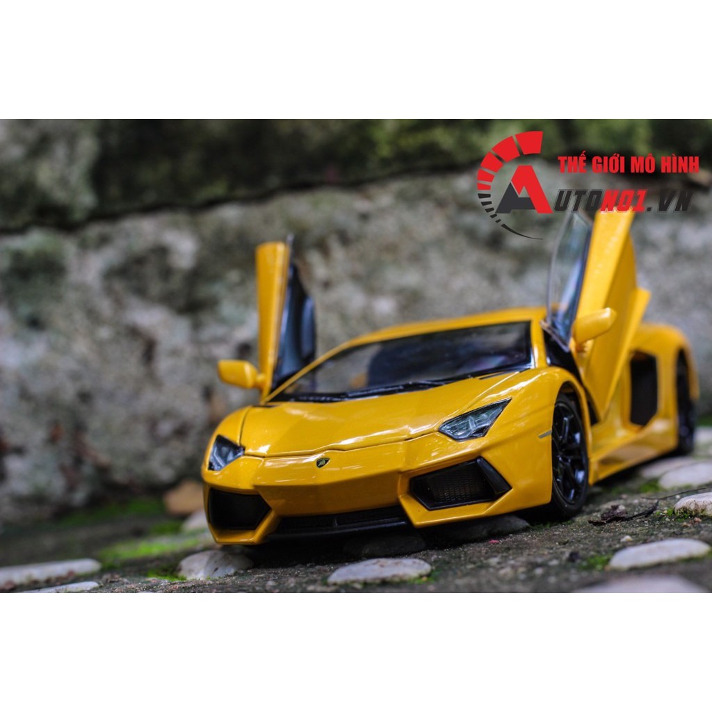 MÔ HÌNH XE LAMBORGHINI AVENTADOR LP700-4 YELLOW 1:24 WELLY 1185