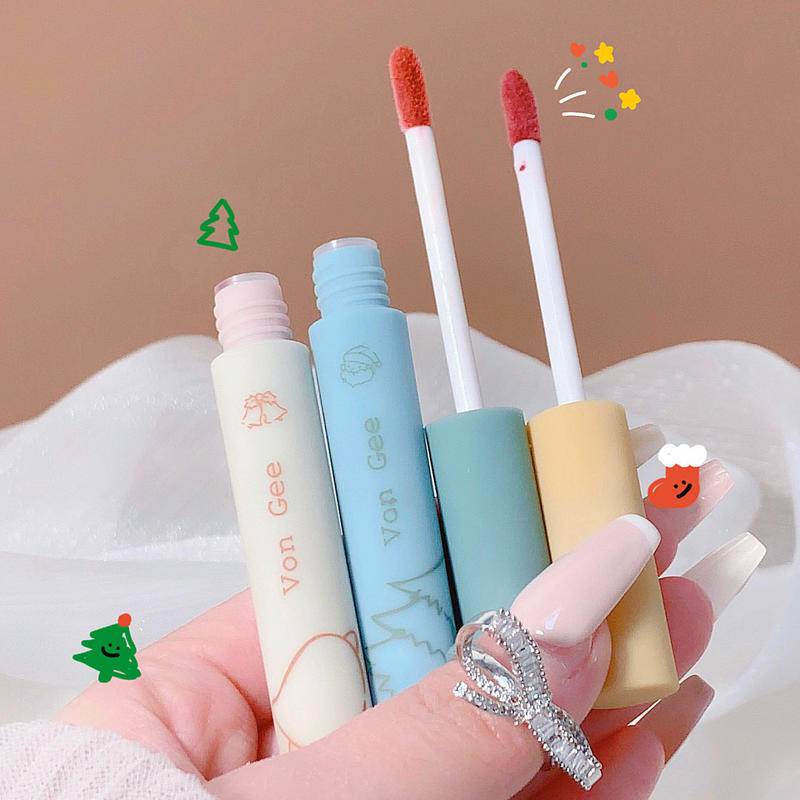 Set Son Kem Lì Mịn Mượt Như Nhung Kháng Nước Lâu Trôi Và Không Lem Vào Cốc Phong Cách Giáng Sinh