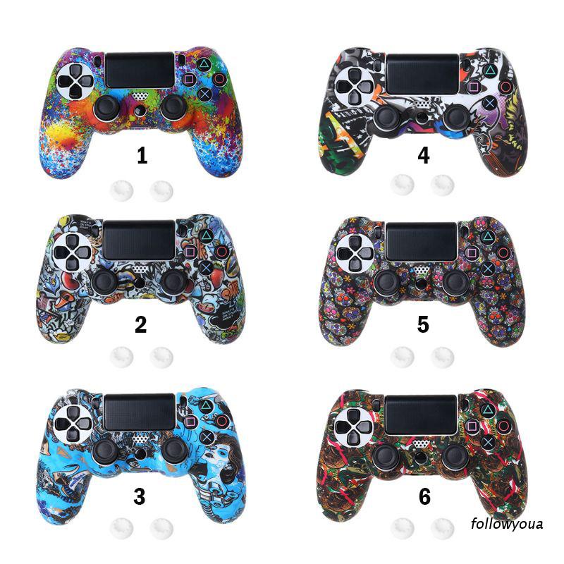 Set vỏ bọc silicon cho thân máy và cần điều khiển chơi game Sony PS4 nhiều kiểu tùy chọn cá tính
