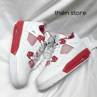 Có sẵn - Ảnh thật - Giày thể thao jordan 4 trắng đỏ