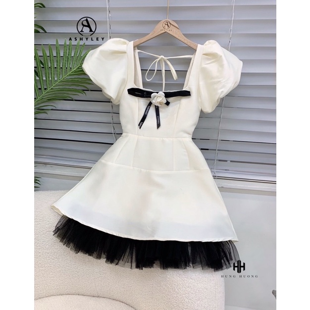 VÁY TAFTA PHA LƯỚI