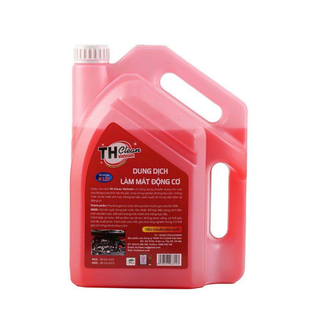 Nước làm mát ô tô, xe máy,Nước làm mát động cơ TH CLEAN chuyên dụng can 4L sử dụng cho mọi loại xe