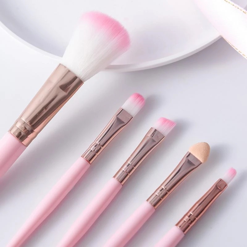 Bộ 5 Cọ Trang Điểm Mini Dùng Đánh Phấn Mắt/Phấn Nền/Má Hồng/Làm Đẹp Tiện Lợi