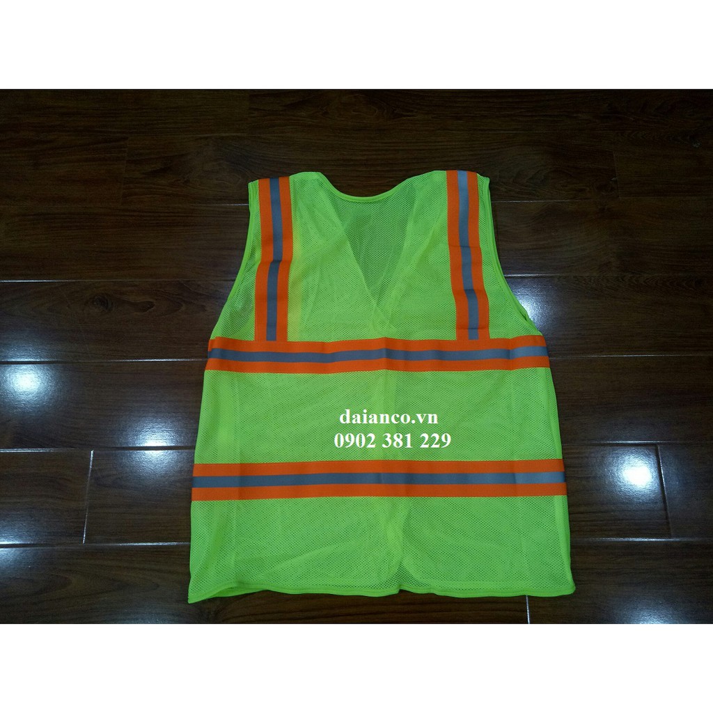 Áo phản quang lưới bảo hộ công trình dán - hình thật