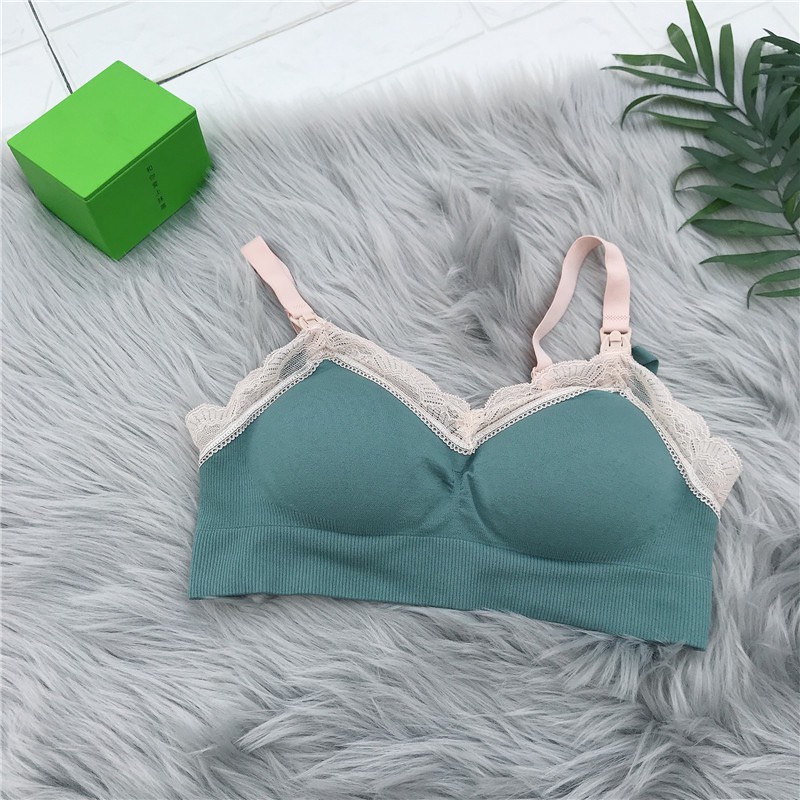 Áo Lót bầu cho con bú chống xệ pha ren cao cấp AL08