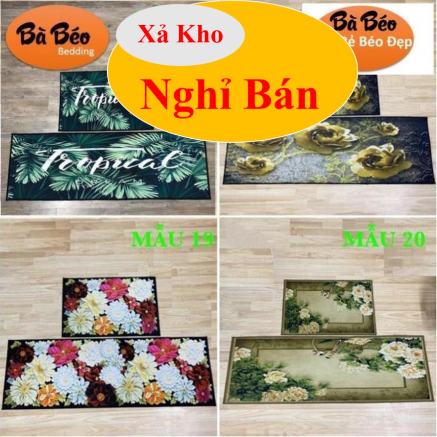 [FREESHIP❤️] BỘ 2 THẢM BẾP 3D CHỐNG TRƠN TRƯỢT NHƯ HÌNH