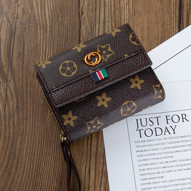 Ví ngắn gập cầm tay nhiều ngăn dành cho nữ có video