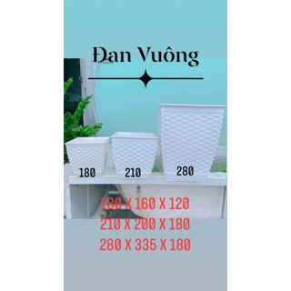 Chậu nhựa vuông kiểu đan mây- chậu vuông trồng hoa siêu đẹp