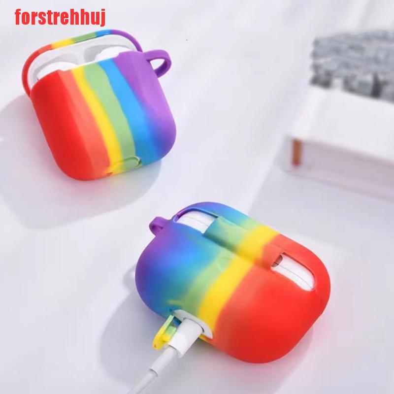 Vỏ Bọc Bảo Vệ Hộp Đựng Tai Nghe Airpod Bằng Silicon Mềm Màu Cầu Vồng Xinh Xắn | BigBuy360 - bigbuy360.vn