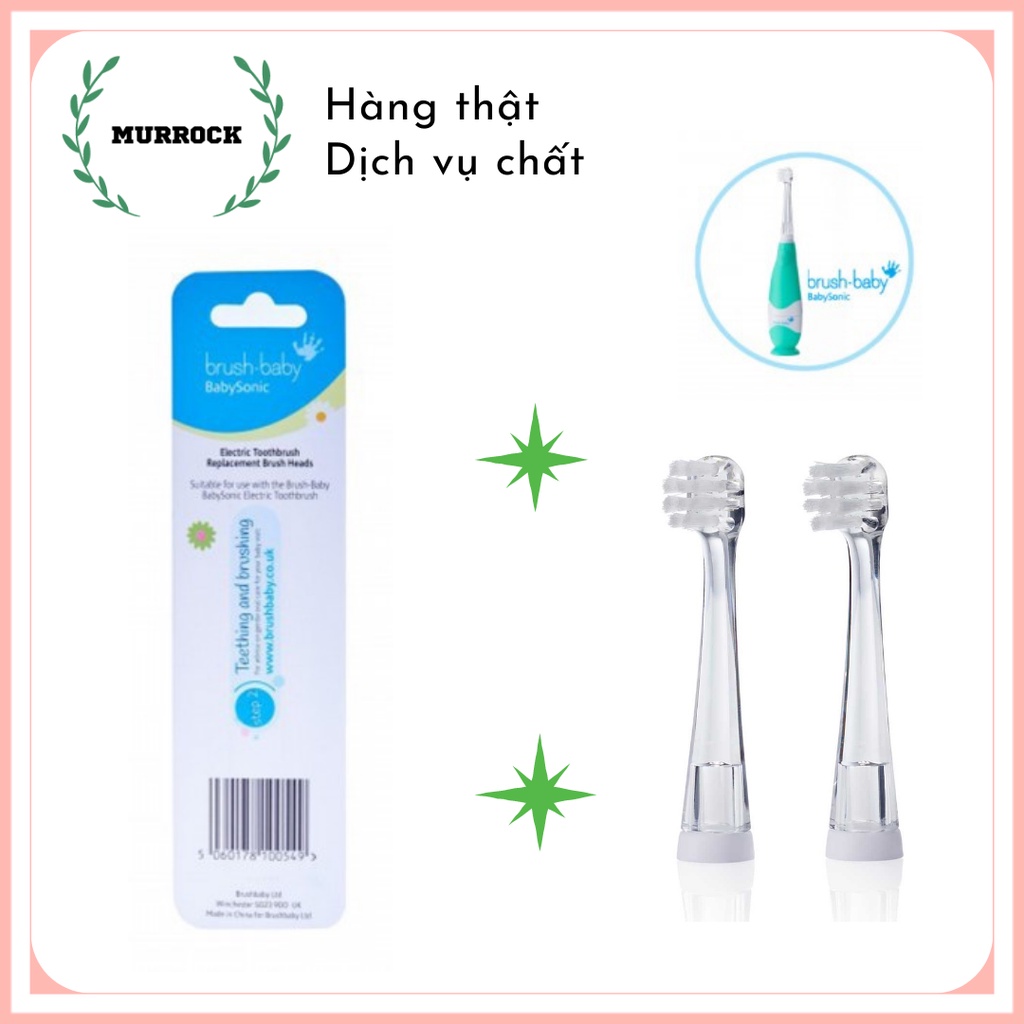 Đầu thay thế bàn chải điện Babysonic, vỉ 2 cái UK Anh Quốc