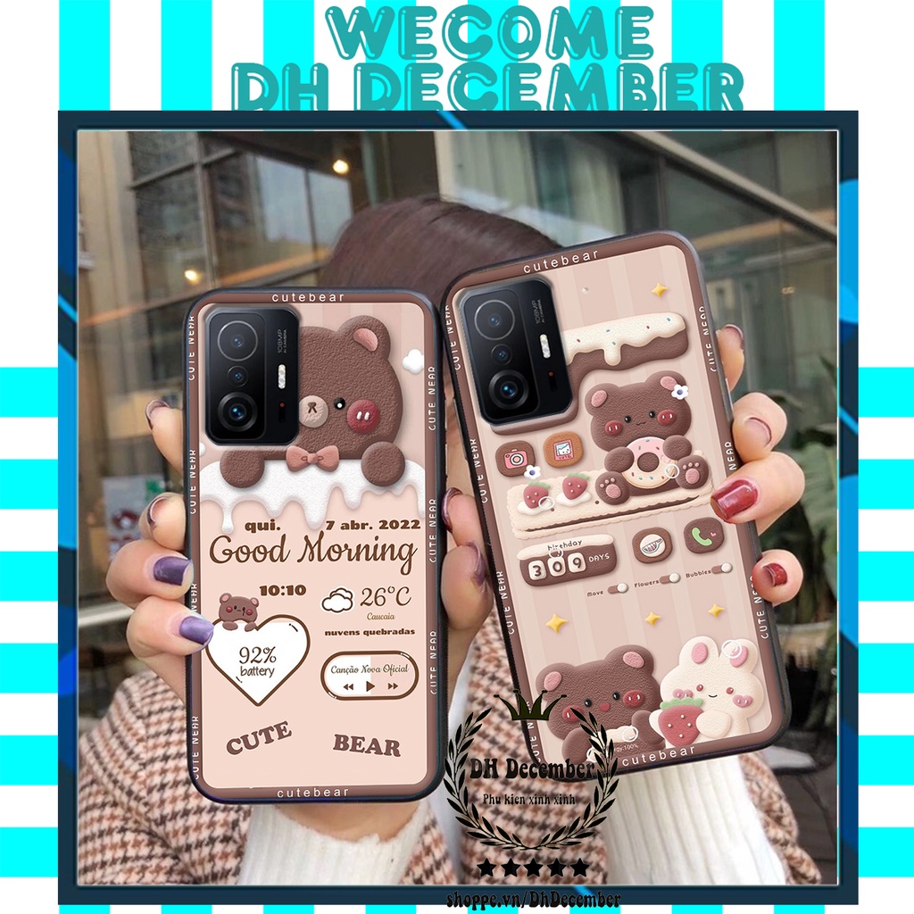 Ốp lưng Xiaomi MI 11T / MI 11T PRO in hình 3D GẤU HỒNG-GẤU BE3R -XINH XẺO CỰC ĐẸP