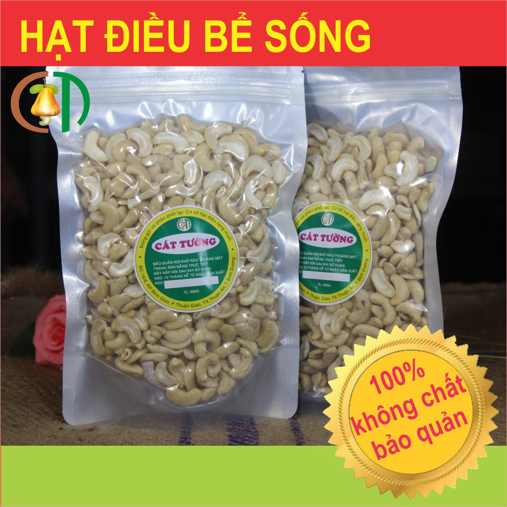 Hạt điều bể hàng nhân trắng (hạt điều sống) 500g [hàng mới]