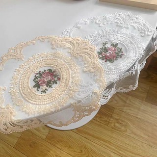 Khăn trải bàn ren hình tròn,