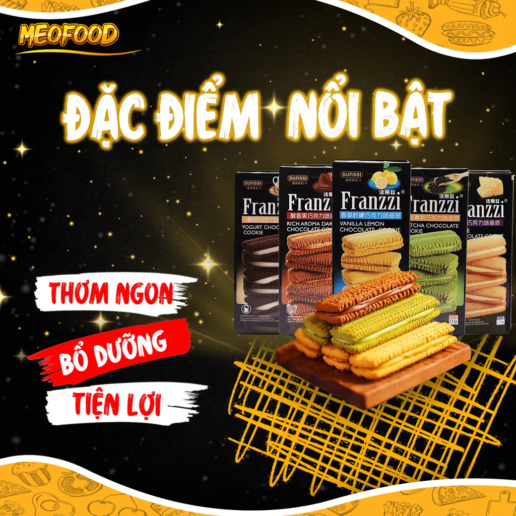 Bánh Quy Franzzi Kem 115G 100G 5 Vị Date mới Siêu HOT