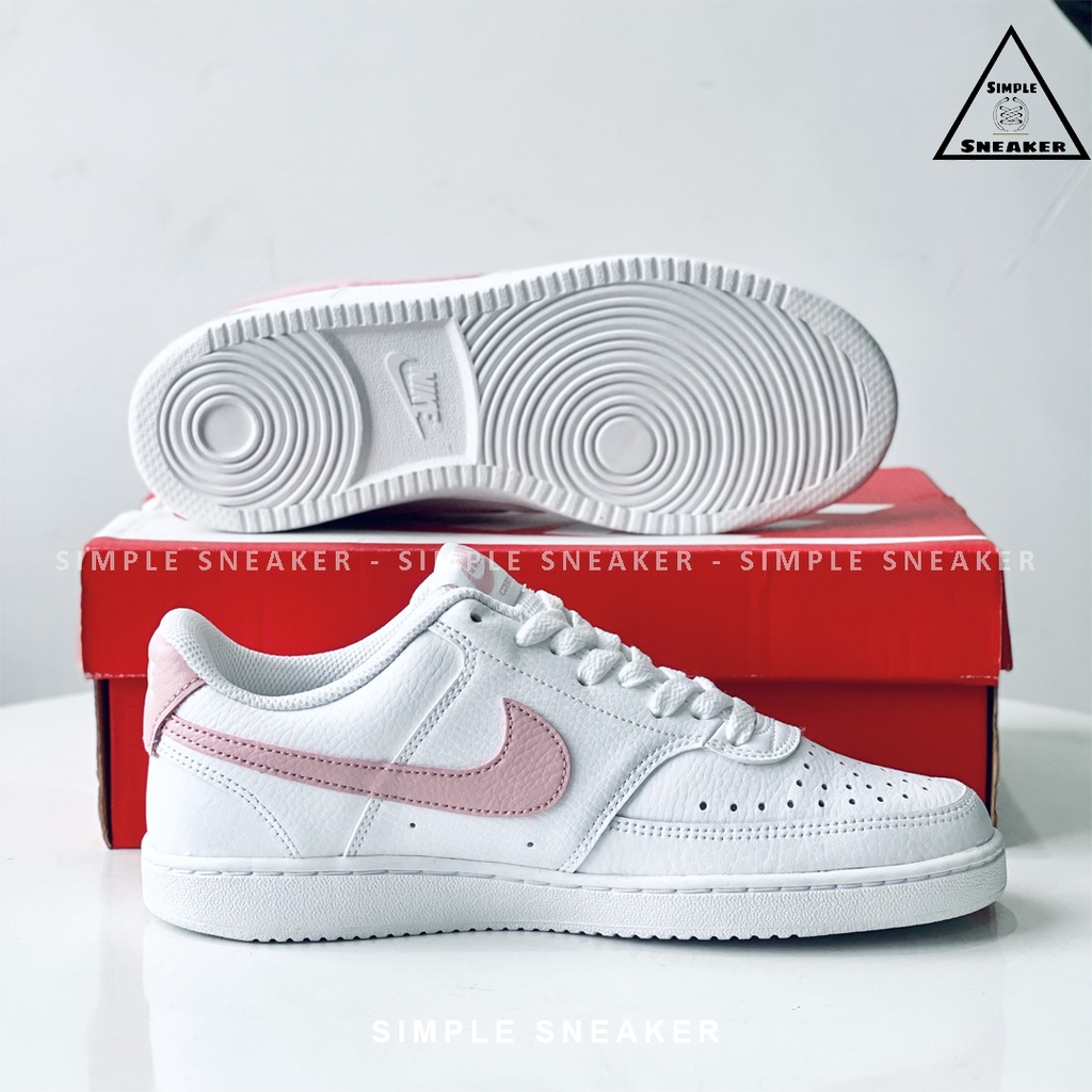 Giày Nữ Court VisionHÀNG CHÍNH HÃNGNike Court Vision White Pink- Giày Sneaker Thể Thao Nữ [CD5434 110]- Simple Sneaker