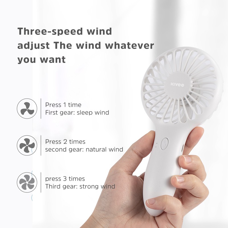 [Mã khuyến mãi KIVE20215 Giảm 15% toàn cửa hàng]KIVEE FA03 Multicolor  Quạt mini cầm tay  có pin sạc 3 cấp độ gió | BigBuy360 - bigbuy360.vn