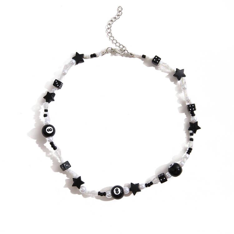 Vòng Cổ Choker Chuỗi Hạt Ngọc Trai Trắng Đen Thời Trang Cho Nữ