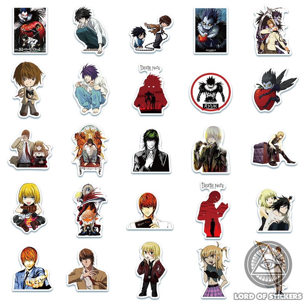 Set 50 Hình Dán Truyện Tranh Death Note Sticker Anime Manga Chống Thấm Nước Trang Trí Mũ Bảo Hiểm, Ván Trượt, Laptop, Sổ